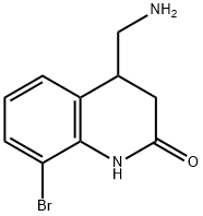 2(1H)-Quinolinone, 4-(aminomethyl)-8-bromo-3,4-dihydro- 구조식 이미지