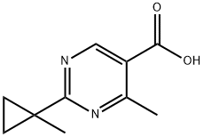 5-Pyrimidinecarboxylic acid, 4-methyl-2-(1-methylcyclopropyl)- 구조식 이미지