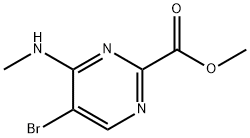 2-Pyrimidinecarboxylic acid, 5-bromo-4-(methylamino)-, methyl ester Structure