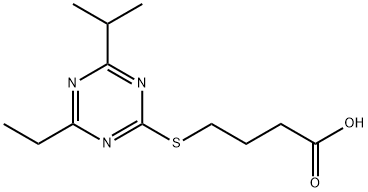 Butanoic acid, 4-[[4-ethyl-6-(1-methylethyl)-1,3,5-triazin-2-yl]thio]- Structure