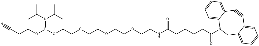 Phosphoramidous acid, N,N-bis(1-methylethyl)-, 2-cyanoethyl 18-(11,12-didehydrodibenz[b,f]azocin-5(6H)-yl)-13,18-dioxo-3,6,9-trioxa-12-azaoctadec-1-yl ester 구조식 이미지