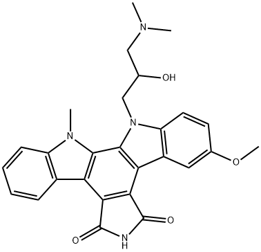 5H-Indolo[2,3-a]pyrrolo[3,4-c]carbazole-5,7(6H)-dione, 13-[3-(dimethylamino)-2-hydroxypropyl]-12,13-dihydro-3-methoxy-12-methyl- Structure