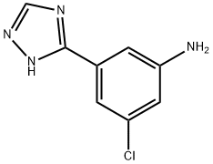 Benzenamine, 3-chloro-5-(1H-1,2,4-triazol-5-yl)- 구조식 이미지