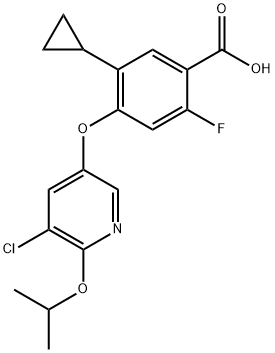 Benzoic acid, 4-[[5-chloro-6-(1-methylethoxy)-3-pyridinyl]oxy]-5-cyclopropyl-2-fluoro- Structure