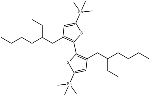 Stannane, 1,1'-[3,3'-bis(2-ethylhexyl)[2,2'-bithiophene]-5,5'-diyl]bis[1,1,1-trimethyl- Structure