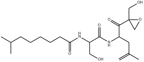 Octanamide, N-[1-(hydroxymethyl)-2-[[1-[[2-(hydroxymethyl)-2-oxiranyl]carbonyl]-3-methyl-3-buten-1-yl]amino]-2-oxoethyl]-7-methyl- Structure