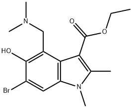 1H-Indole-3-carboxylic acid, 6-bromo-4-[(dimethylamino)methyl]-5-hydroxy-1,2-dimethyl-, ethyl ester 구조식 이미지