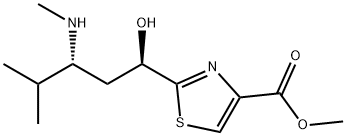 4-Thiazolecarboxylic acid, 2-[(1R,3R)-1-hydroxy-4-methyl-3-(methylamino)pentyl]-, methyl ester 구조식 이미지