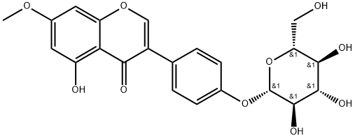 3-[4-(β-D-Glucopyranosyloxy)phenyl]-5-hydroxy-7-methoxy-4H-1-benzopyran-4-one 구조식 이미지