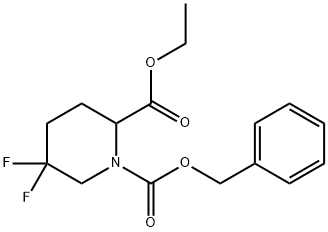 1,2-Piperidinedicarboxylic acid, 5,5-difluoro-, 2-ethyl 1-(phenylmethyl) ester Structure