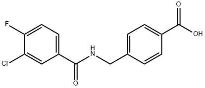 4-((3-Chloro-4-fluorobenzamido)methyl)benzoic acid Structure