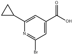 4-Pyridinecarboxylic acid, 2-bromo-6-cyclopropyl- Structure