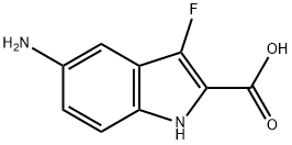 1H-Indole-2-carboxylic acid, 5-amino-3-fluoro- Structure