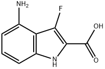 1H-Indole-2-carboxylic acid, 4-amino-3-fluoro- Structure