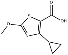 5-Thiazolecarboxylic acid, 4-cyclopropyl-2-methoxy- 구조식 이미지