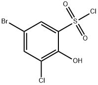 Benzenesulfonyl chloride, 5-bromo-3-chloro-2-hydroxy- Structure