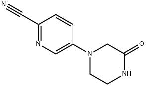 2-Pyridinecarbonitrile, 5-(3-oxo-1-piperazinyl)- Structure