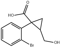 Cyclopropanecarboxylic acid, 1-(2-bromophenyl)-2-(hydroxymethyl)- Structure