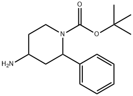 1-Piperidinecarboxylic acid, 4-amino-2-phenyl-, 1,1-dimethylethyl ester Structure