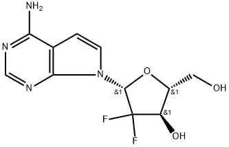 (2R,3R,5R)-5-{4-amino-7H-pyrrolo[2,3-d]pyrimidin-7-yl}-4,4-difluoro-2-(hydro
xymethyl)oxolan-3-ol Structure