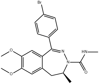 3H-2,3-Benzodiazepine-3-carboxamide, 1-(4-bromophenyl)-4,5-dihydro-7,8-dimethoxy-N,4-dimethyl-, (4S)- Structure