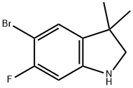 1H-Indole, 5-bromo-6-fluoro-2,3-dihydro-3,3-dimethyl- Structure