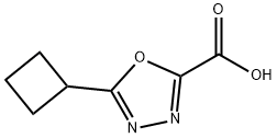 5-Cyclobutyl-1,3,4-oxadiazole-2-carboxylic acid Structure