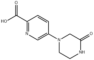 2-Pyridinecarboxylic acid, 5-(3-oxo-1-piperazinyl)- Structure