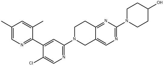 4-Piperidinol, 1-[6-(5'-chloro-3,5-dimethyl[2,4'-bipyridin]-2'-yl)-5,6,7,8-tetrahydropyrido[4,3-d]pyrimidin-2-yl]- 구조식 이미지