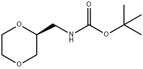 Carbamic acid, N-[(2S)-1,4-dioxan-2-ylmethyl]-, 1,1-dimethylethyl ester 구조식 이미지