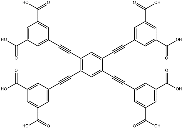 1,3-Benzenedicarboxylic acid, 5,5',5'',5'''-(1,2,4,5-benzenetetrayltetra-2,1-ethynediyl)tetrakis- Structure