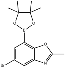Benzoxazole, 5-bromo-2-methyl-7-(4,4,5,5-tetramethyl-1,3,2-dioxaborolan-2-yl)- Structure