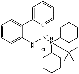 Palladium, [2'-(amino-κN)[1,1'-biphenyl]-2-yl-κC]chloro[dicyclohexyl(1,1-dimethylethyl)phosphine]- Structure