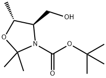 (4R,5R)-tert-butyl 4-(hydroxymethyl)-2,2,5-trimethyloxazolidine-3-carboxylate Structure