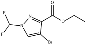 ethyl 4-bromo-1-(difluoromethyl)-1H-pyrazole-3-carboxylate Structure