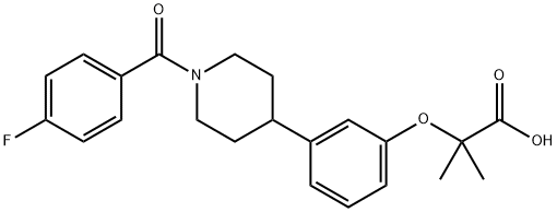 Propanoic acid, 2-[3-[1-(4-fluorobenzoyl)-4-piperidinyl]phenoxy]-2-methyl- 구조식 이미지