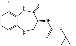 (S)-tert-Butyl (9-fluoro-2-oxo-2,3,4,5-tetrahydro-1H-benzo[b][1,4]diazepin-3-yl)carbamate Structure