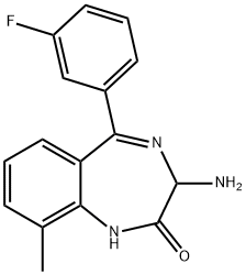 3-Amino-5-(3-fluorophenyl)-9-methyl-2,3-dihydro-1H-1,4-benzodiazepin-2-one Structure