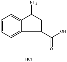 1H-Indene-1-carboxylic acid, 3-amino-2,3-dihydro-, hydrochloride (1:1) Structure