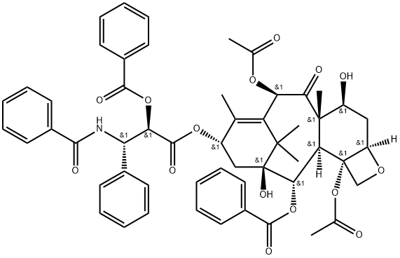 Benzenepropanoic acid, β-(benzoylamino)-α-(benzoyloxy)-, (2aR,4S,4aS,6R,9S,11S,12S,12aR,12bS)-6,12b-bis(acetyloxy)-12-(benzoyloxy)-2a,3,4,4a,5,6,9,10,11,12,12a,12b-dodecahydro-4,11-dihydroxy-4a,8,13,13-tetramethyl-5-oxo-7,11-methano-1H-cyclodeca[3,4]benz[1,2-b]oxet-9-yl ester, (αR,βS)- Structure