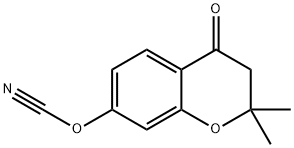 Cyanic acid, 3,4-dihydro-2,2-dimethyl-4-oxo-2H-1-benzopyran-7-yl ester 구조식 이미지