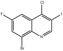 8-Bromo-4-chloro-6-fluoro-3-iodoquinoline Structure