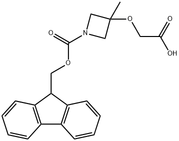 1-Azetidinecarboxylic acid, 3-(carboxymethoxy)-3-methyl-, 1-(9H-fluoren-9-ylmethyl) ester Structure