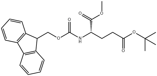 L-Glutamic acid, N-[(9H-fluoren-9-ylmethoxy)carbonyl]-, 5-(1,1-dimethylethyl) 1-methyl ester 구조식 이미지