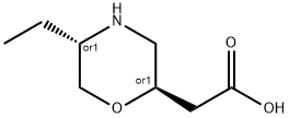 2-Morpholineacetic acid, 5-ethyl-, (2R,5S)-rel- Structure