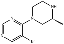 Pyrimidine, 5-bromo-4-[(3R)-3-methyl-1-piperazinyl]- Structure