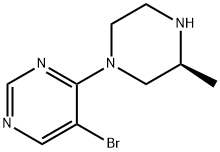 Pyrimidine, 5-bromo-4-[(3S)-3-methyl-1-piperazinyl]- Structure