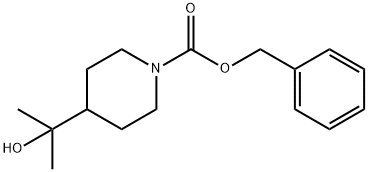 1-Piperidinecarboxylic acid, 4-(1-hydroxy-1-methylethyl)-, phenylmethyl ester 구조식 이미지