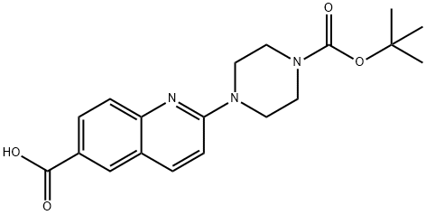 2-(4-(tert-butoxycarbonyl)piperazin-1-yl)quinoline-6-carboxylic acid(WX135274) Structure