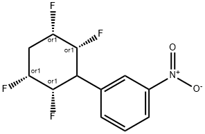 Benzene, 1-nitro-3-[(2S,3R,5S,6R)-2,3,5,6-tetrafluorocyclohexyl]-, rel- Structure